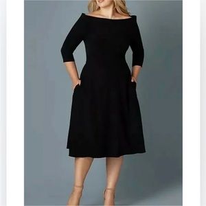 InLove By Marina Bulatkina Audrey Dress Plus Size 16 Black Pockets A line Skirt